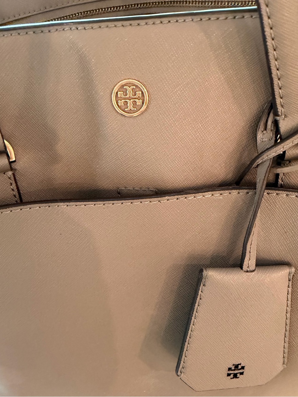 Tory Burch Taupe Leather Tote Bag - Picture 3 of 13